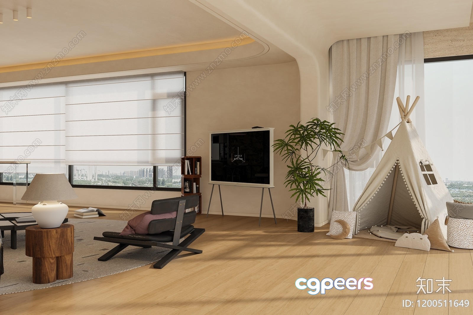 Modern Living Room 3D Model - 10275 - VRAY Render