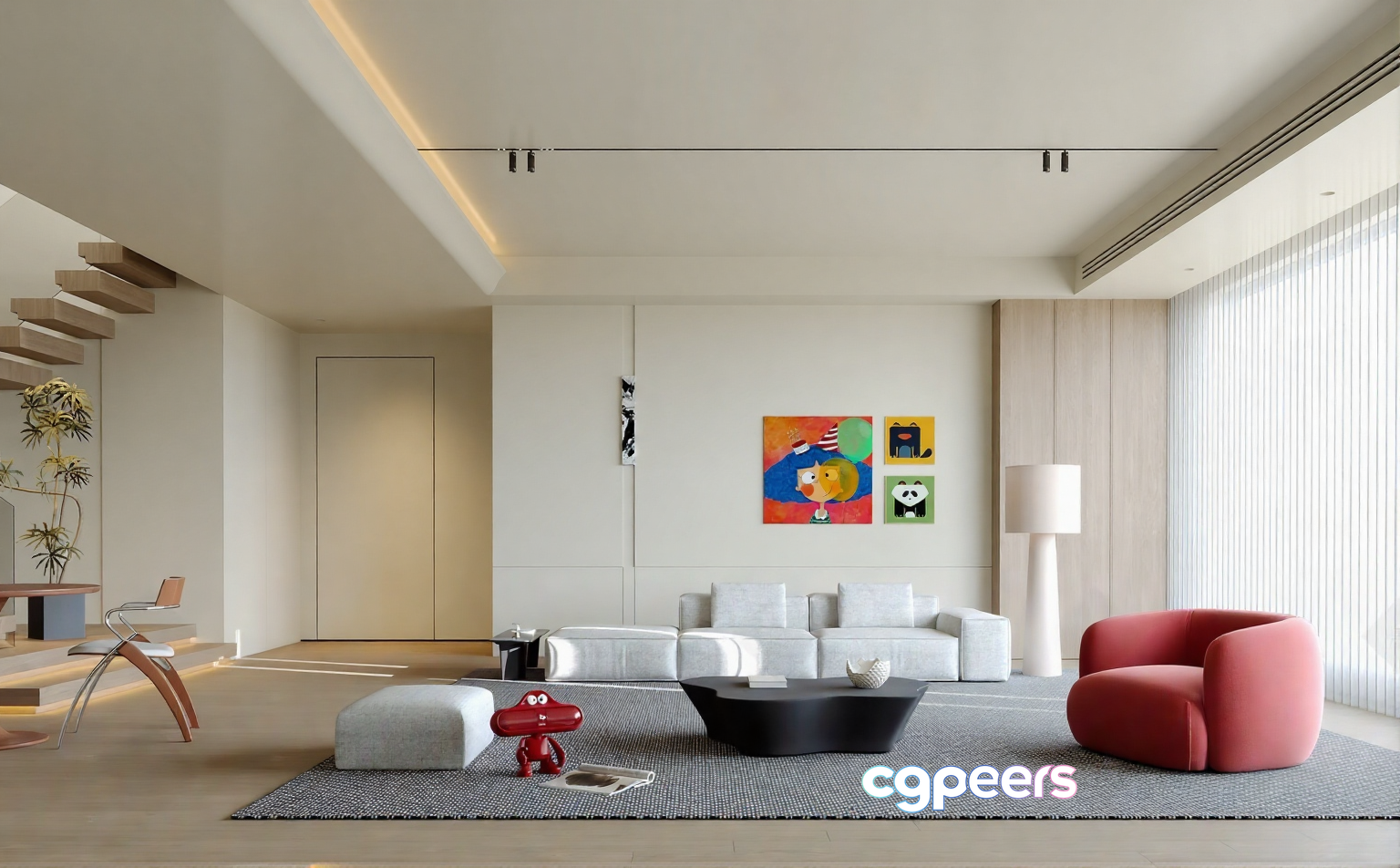 Modern Living Room 3D Model - 5555 - CORONA Render Modern Living Room 3D Model - 5555 - CORONA Render