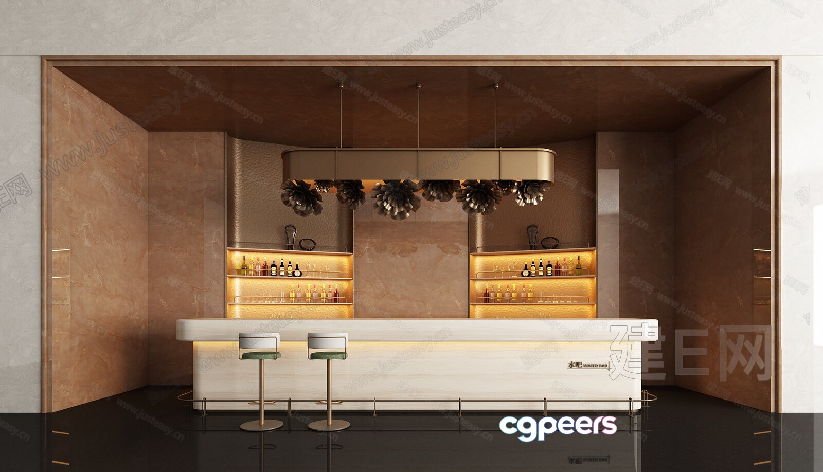Modern Bar Setup 3D Model - 6065 - VRAY Render Modern Bar Setup 3D Model - 6065 - VRAY Render