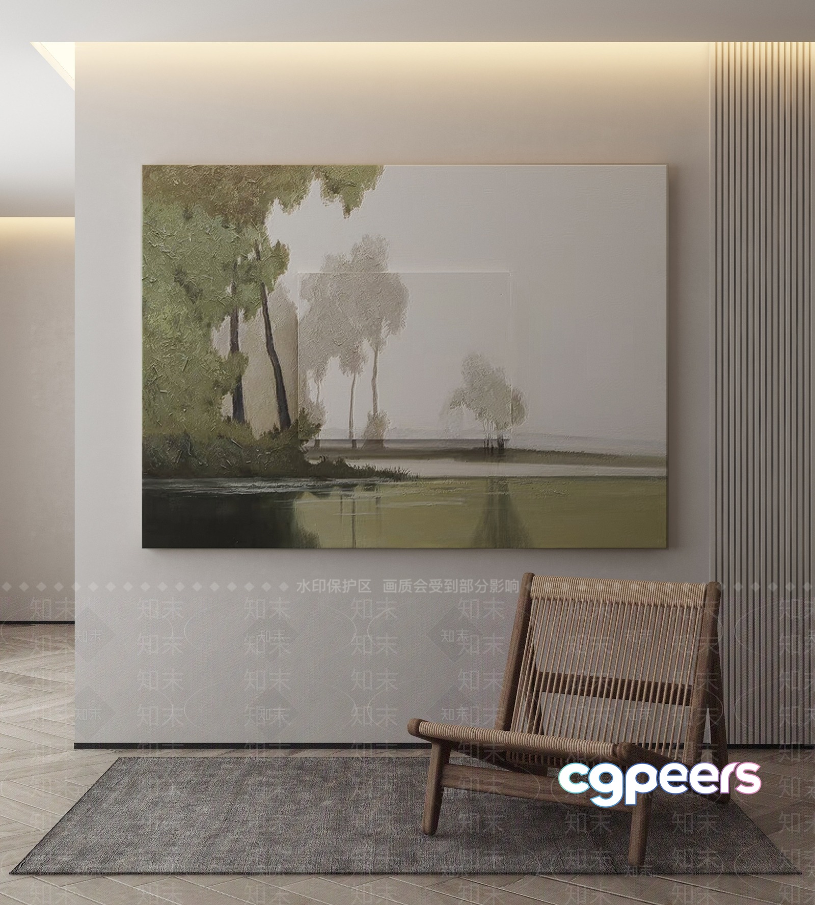 Modern Living Room 3D Model - 17131 - VRAY Render
