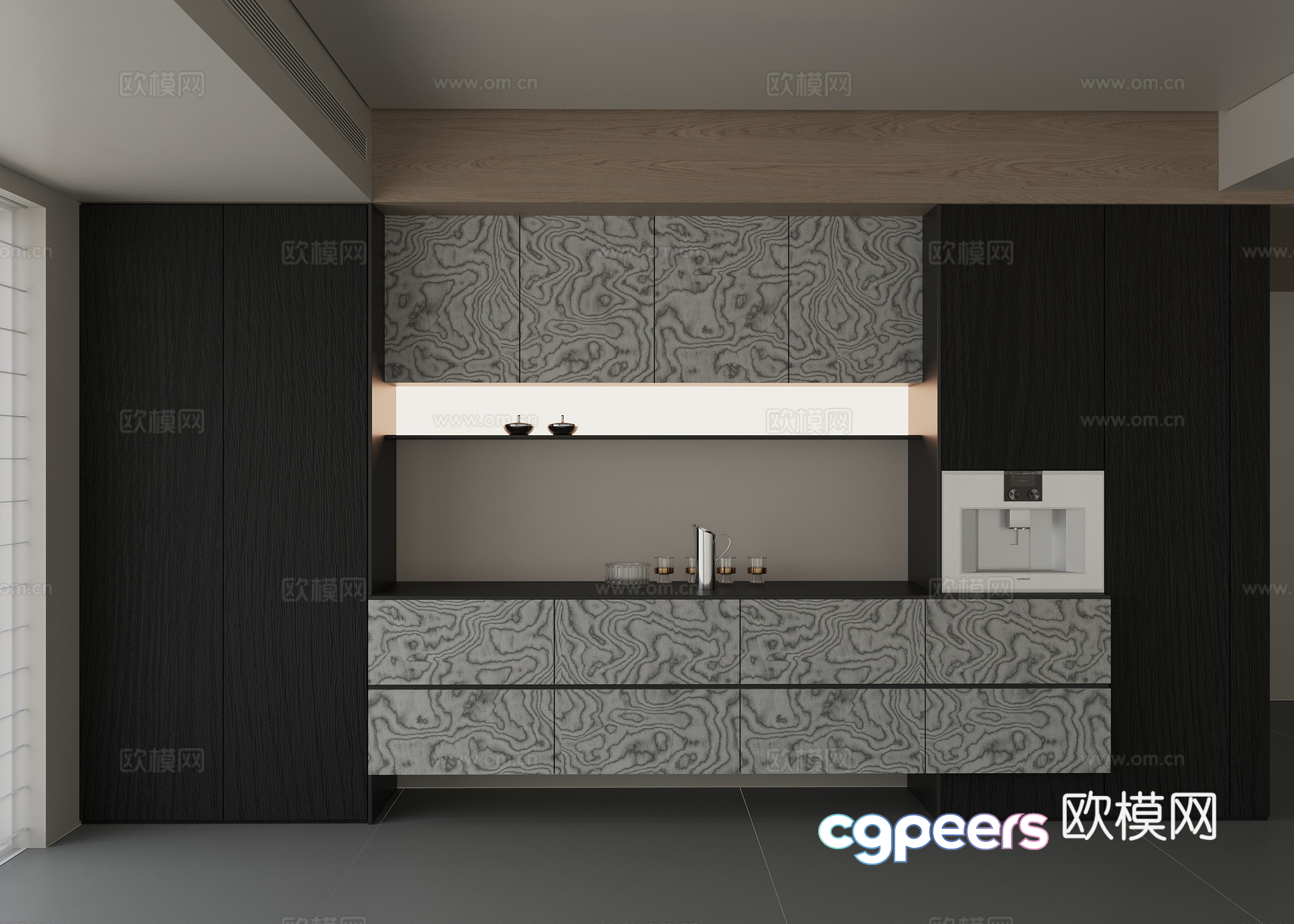 Modern Kitchen Design 3D Model - 11178 - VRAY Render