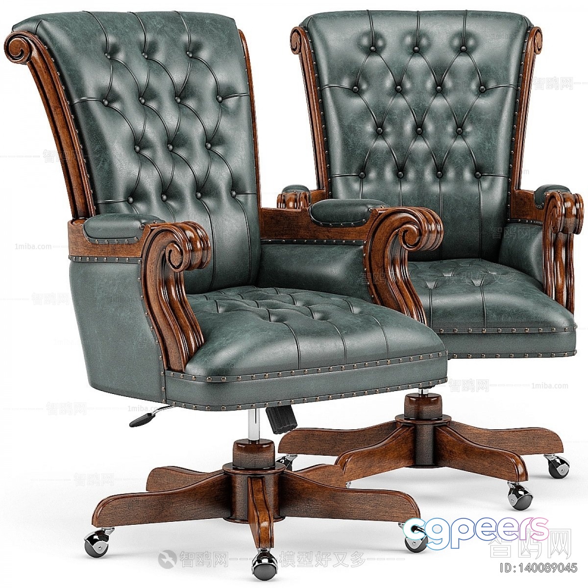 Wooden Office Chairs 3D Model - 6823 - VRAY Render
