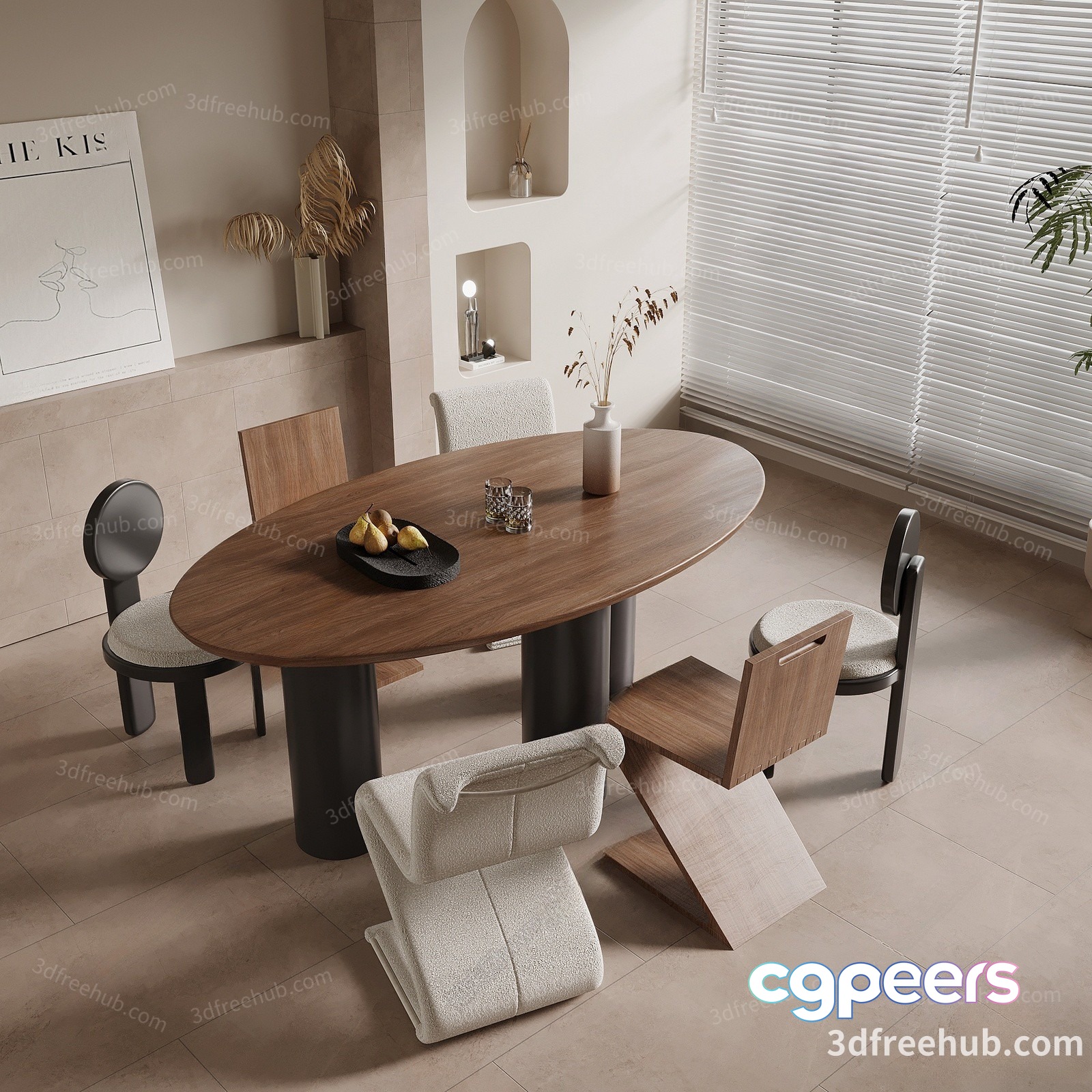 Modern Dining Room 3D Model - 23488 - VRAY Render Modern Dining Room 3D Model - 23488 - VRAY Render