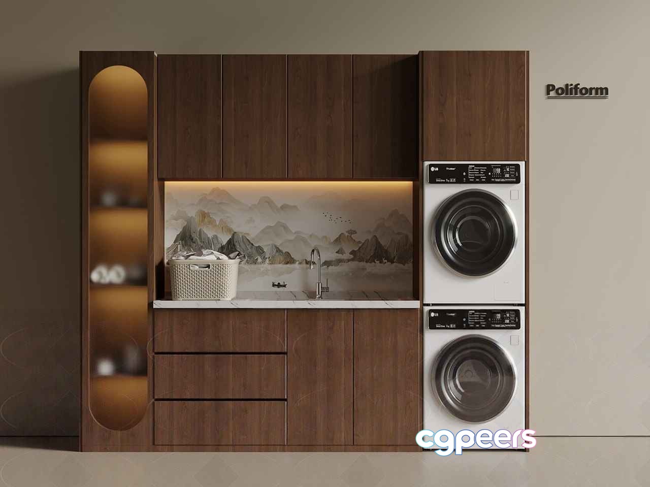 Modern Laundry Room 3D Model - 12926 - VRAY Render Modern Laundry Room 3D Model - 12926 - VRAY Render