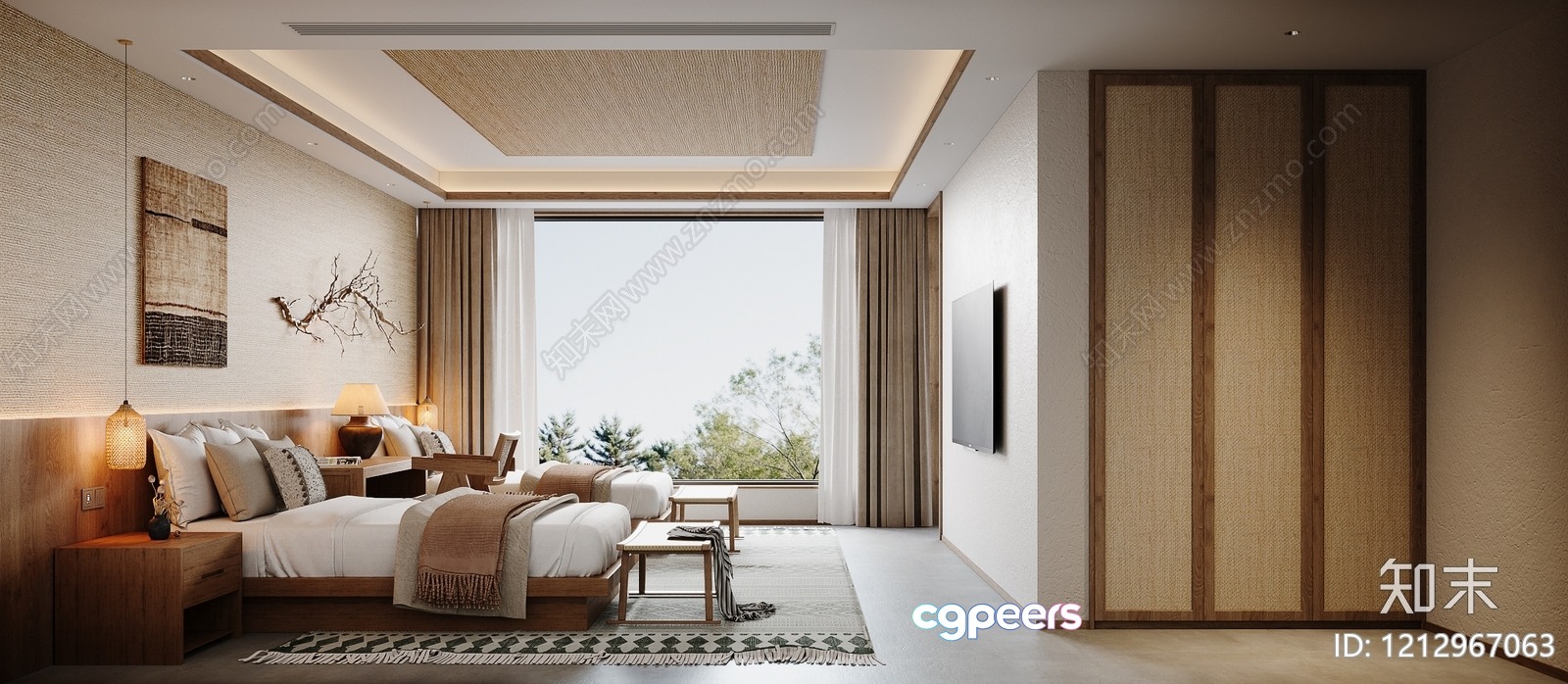 Cozy Bedroom 3D Model - 2034 - VRAY Render