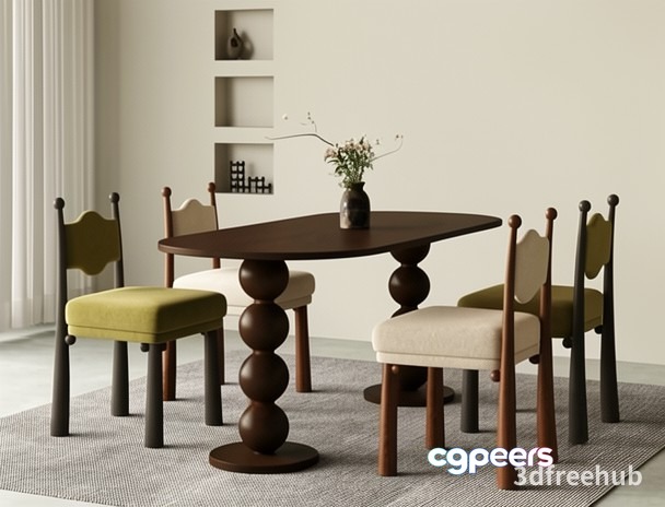 Modern Dining Room 3D Model - 23523 - VRAY Render