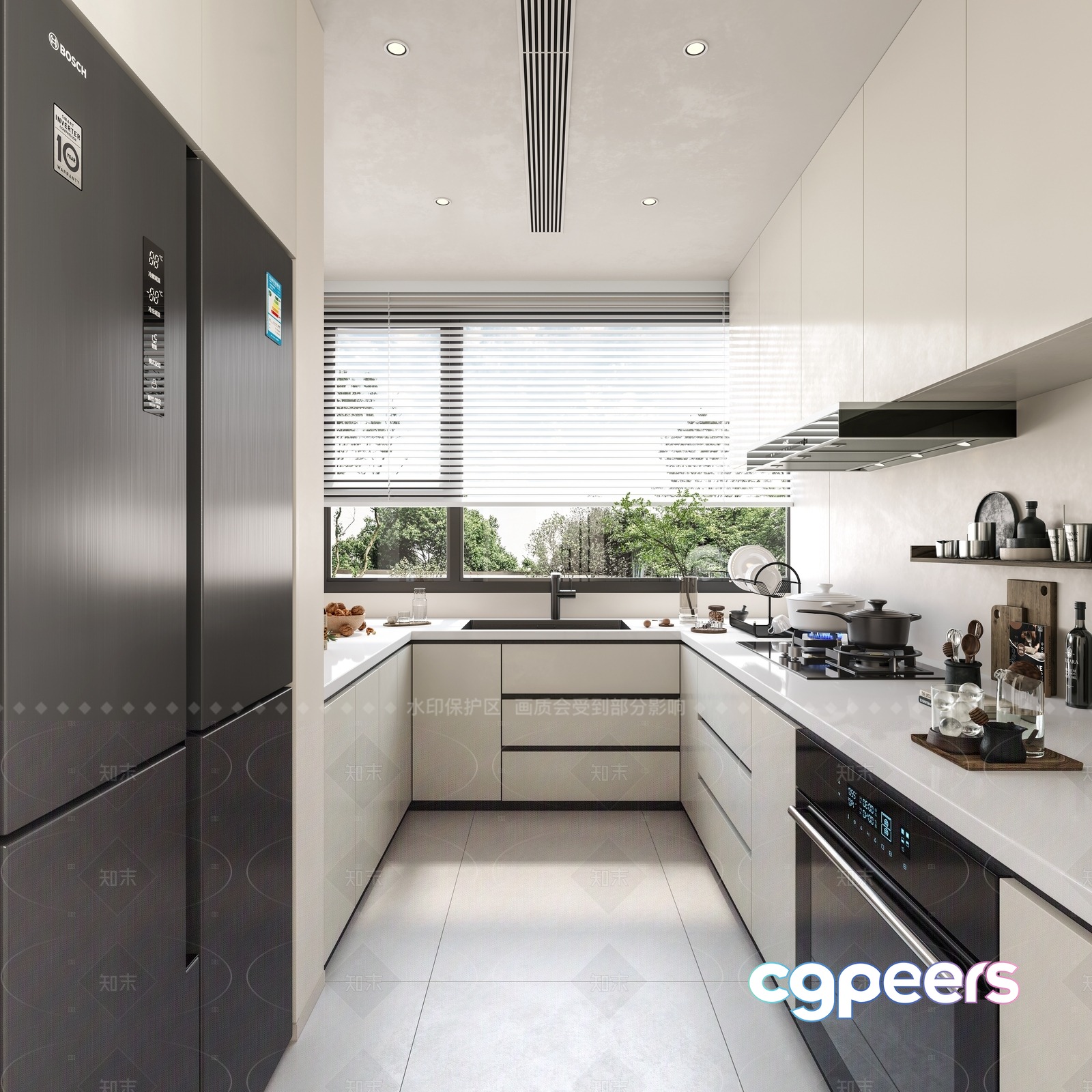 Modern Kitchen 3D Model - 3239 - VRAY Render