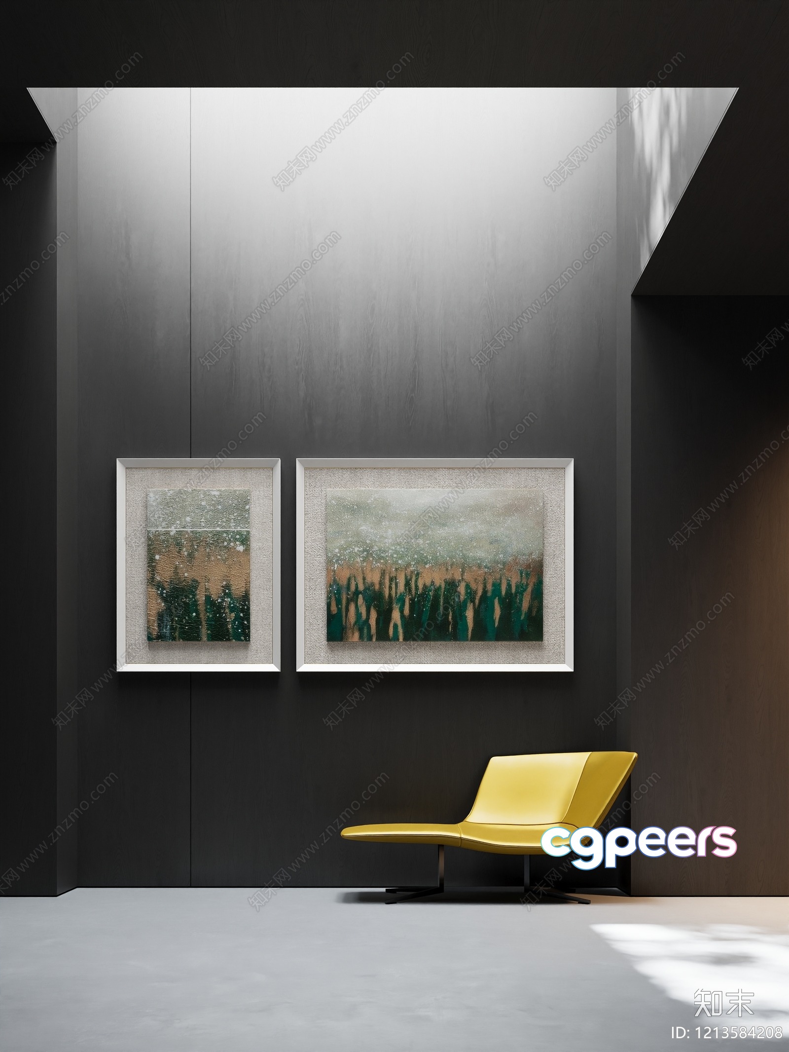 Modern Art Decor 3D Model - 9891 - VRAY Render