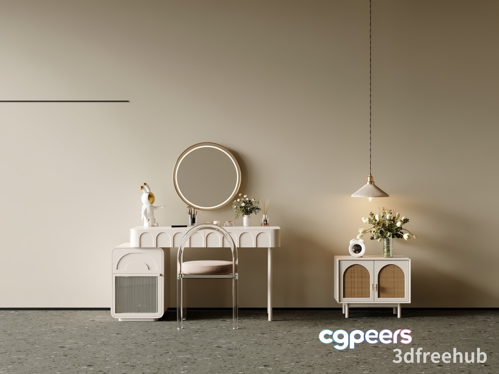 A Modern Dressing Table 3D Model - 23500 - VRAY Render