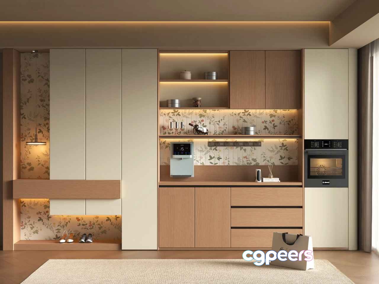 Modern Kitchen Cabinets 3D Model - 18566 - VRAY Render