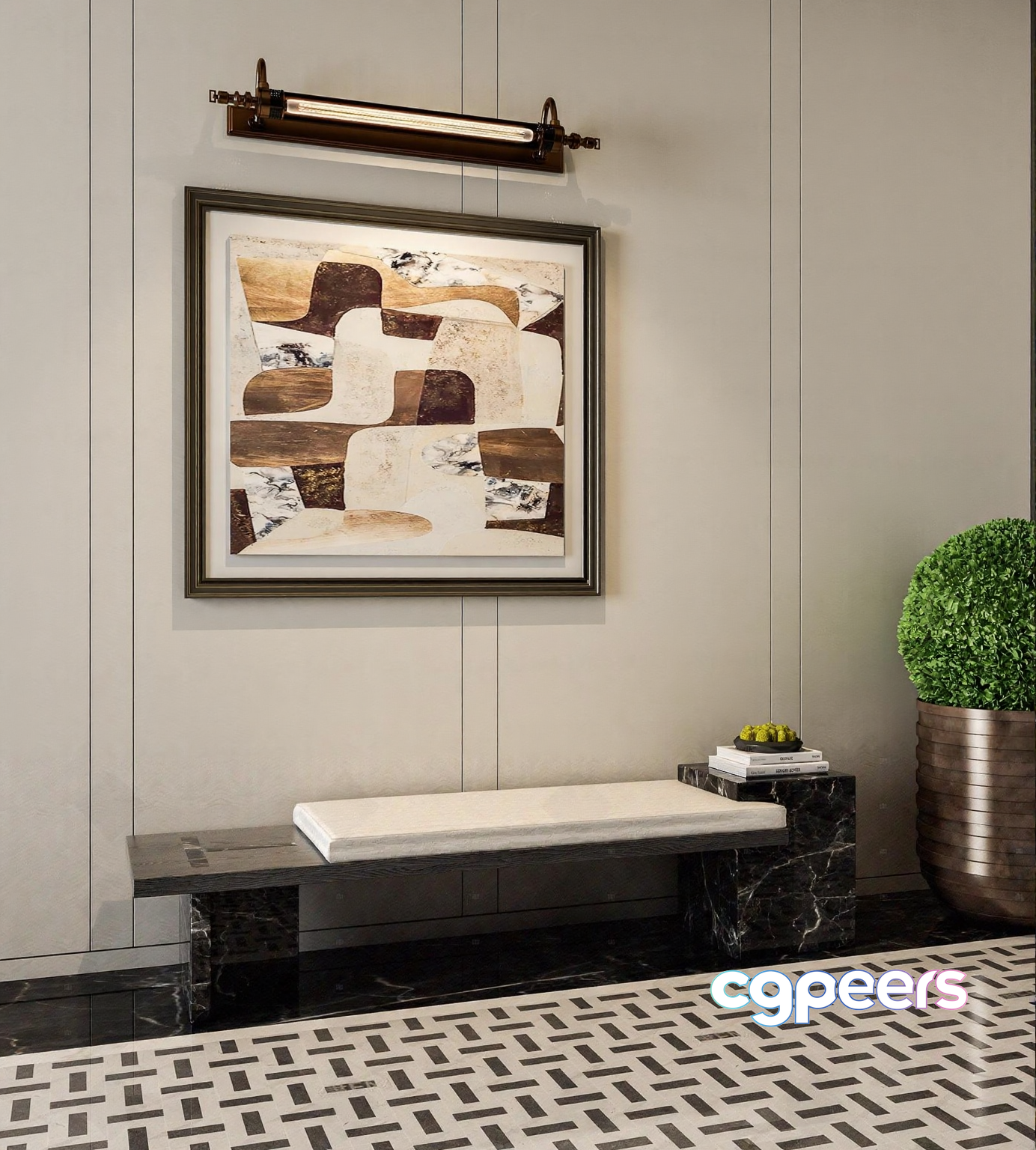 Modern Geometric Art 3D Model - 10919 - VRAY Render