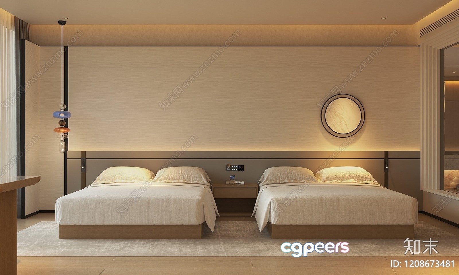 Modern Hotel Room 3D Model - 1684 - VRAY Render