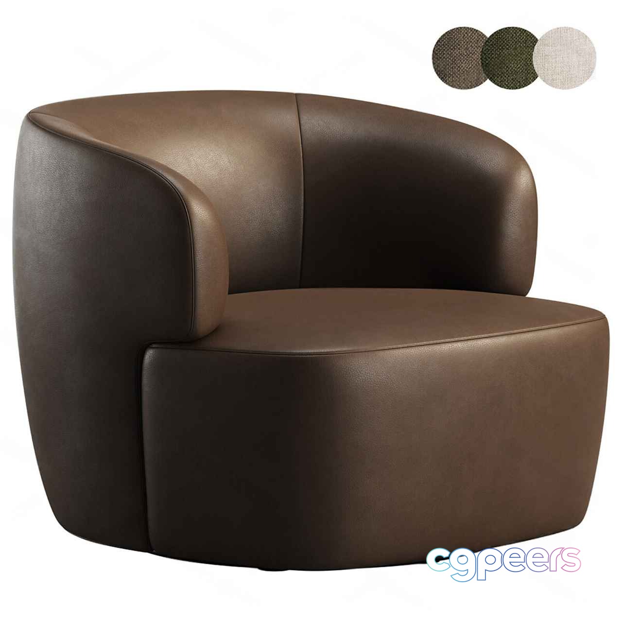 A Brown Leather Chair 3D Model - 4182 - CORONA Render
