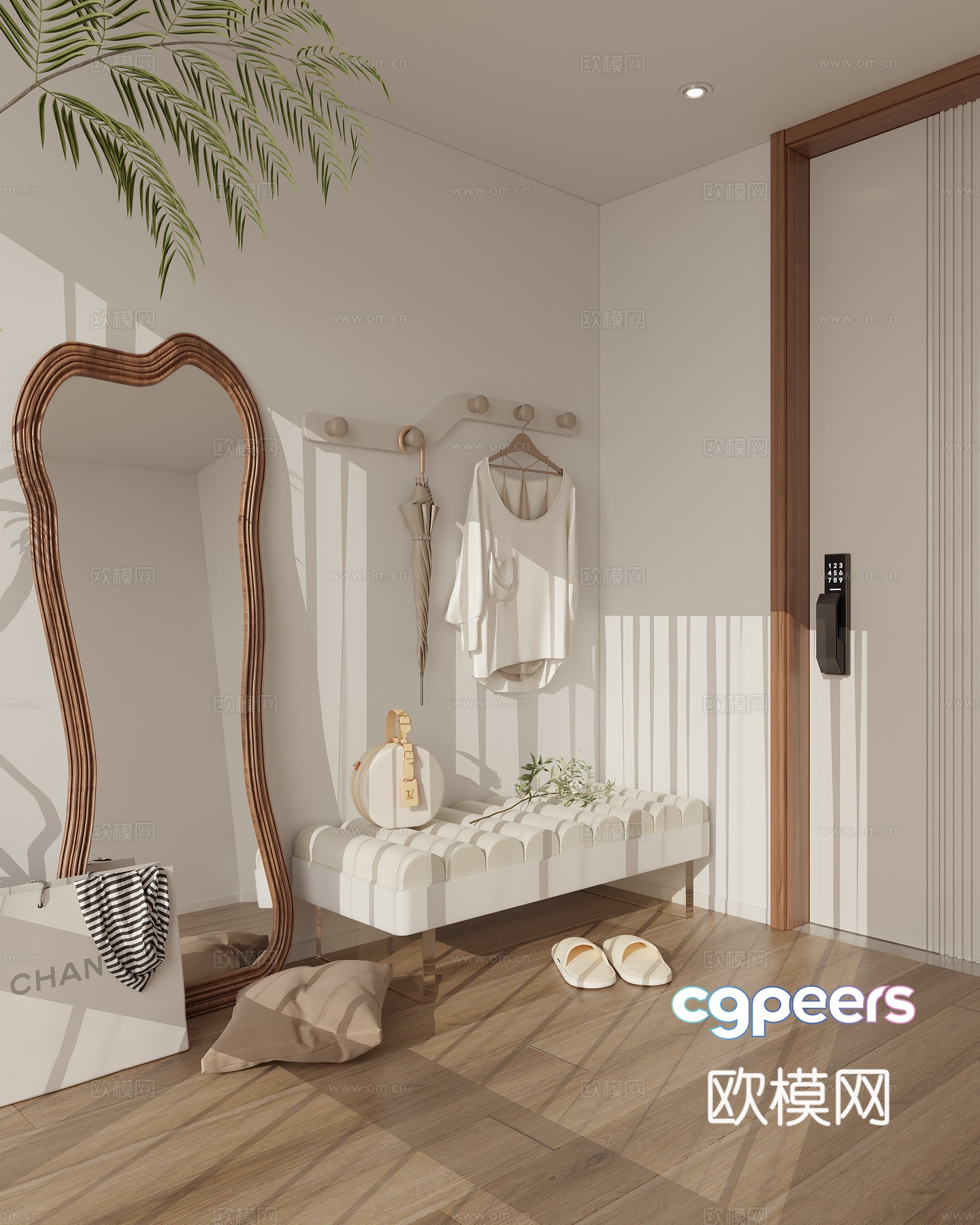A White Bench 3D Model - 1408 - CORONA Render