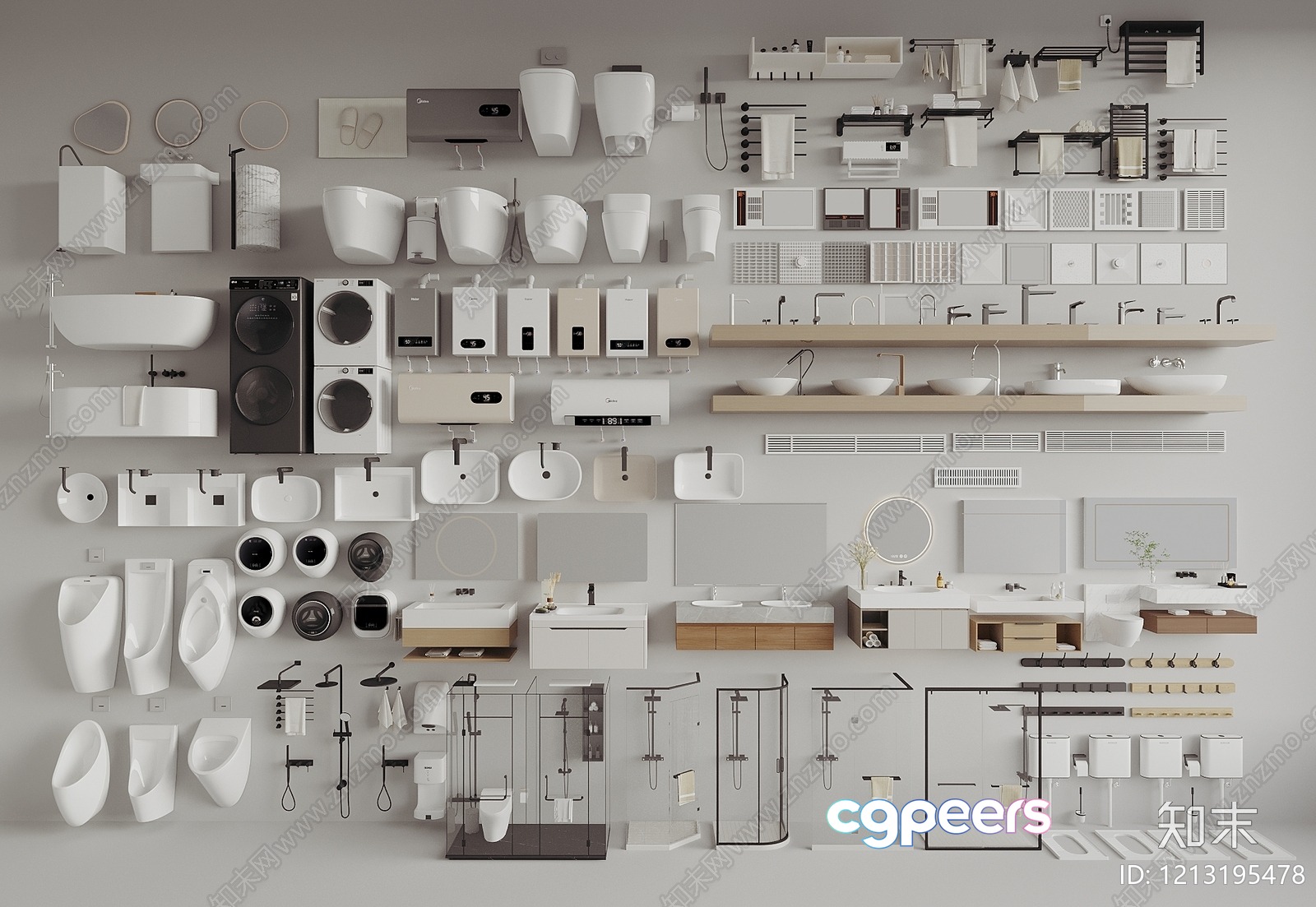 Modern Bathroom Fixtures 3D Model - 11922 - VRAY Render Modern Bathroom Fixtures 3D Model - 11922 - VRAY Render