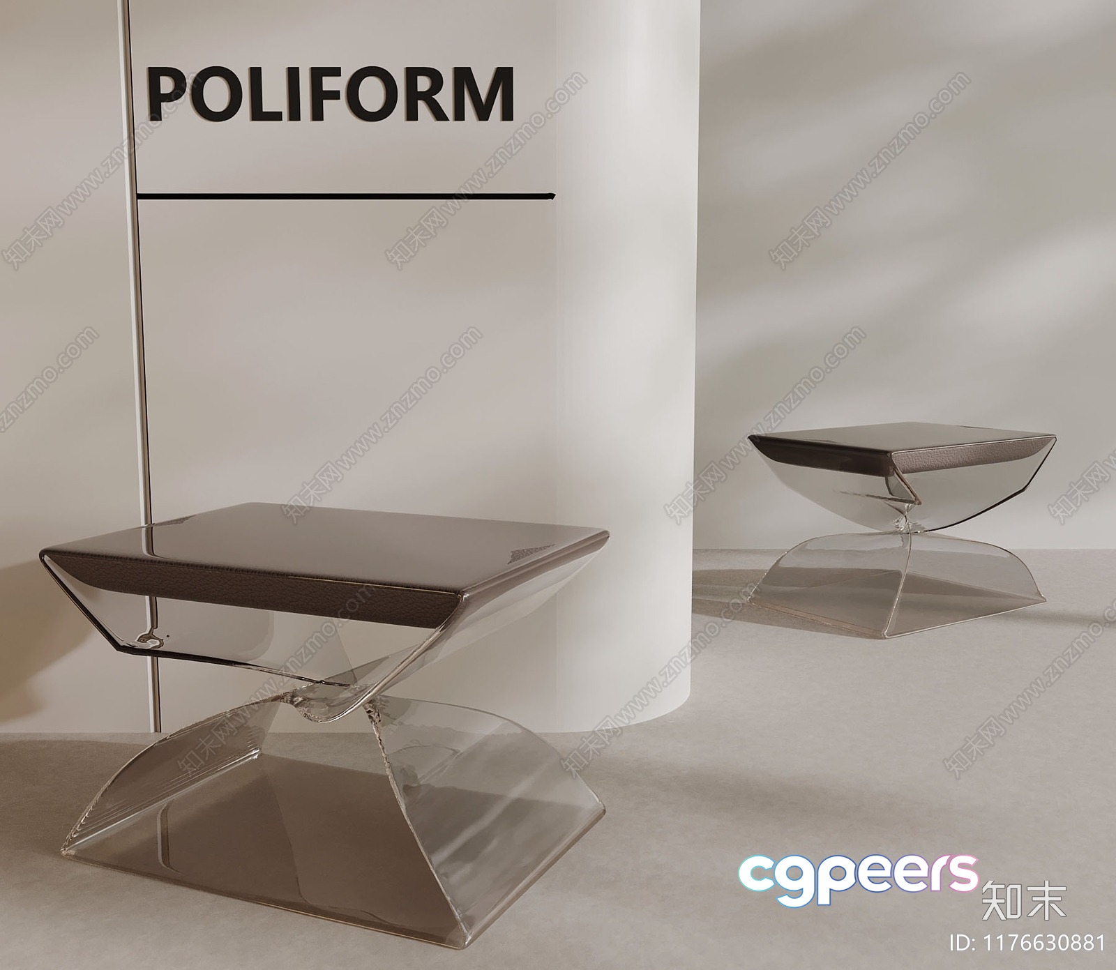 Modern Acrylic Furniture 3D Model - 5703 - VRAY Render