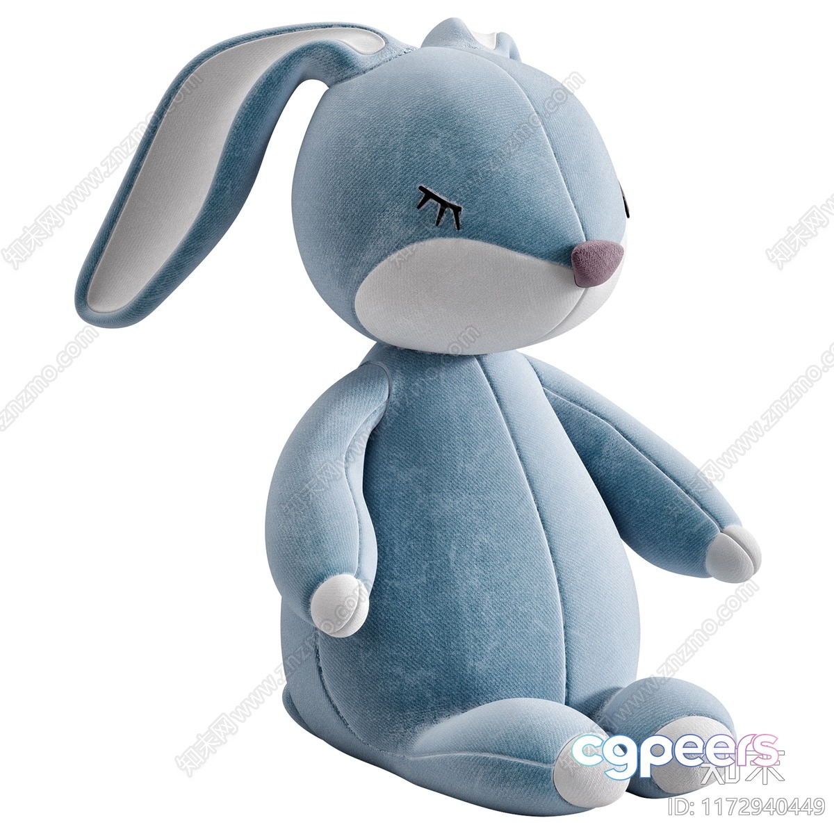A Blue Stuffed Rabbit 3D Model - 12312 - CORONA Render
