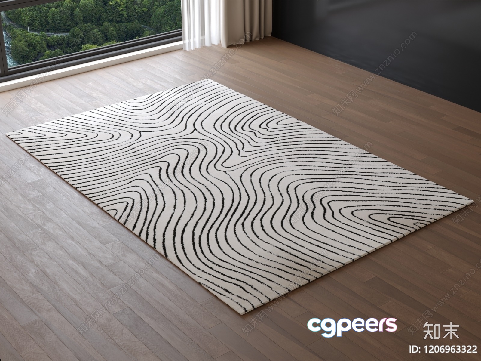 Modern Area Rug 3D Model - 8194 - VRAY Render Modern Area Rug 3D Model - 8194 - VRAY Render