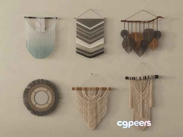 Macrame Wall Hangings 3D Model - 2601 - VRAY Render Macrame Wall Hangings 3D Model - 2601 - VRAY Render