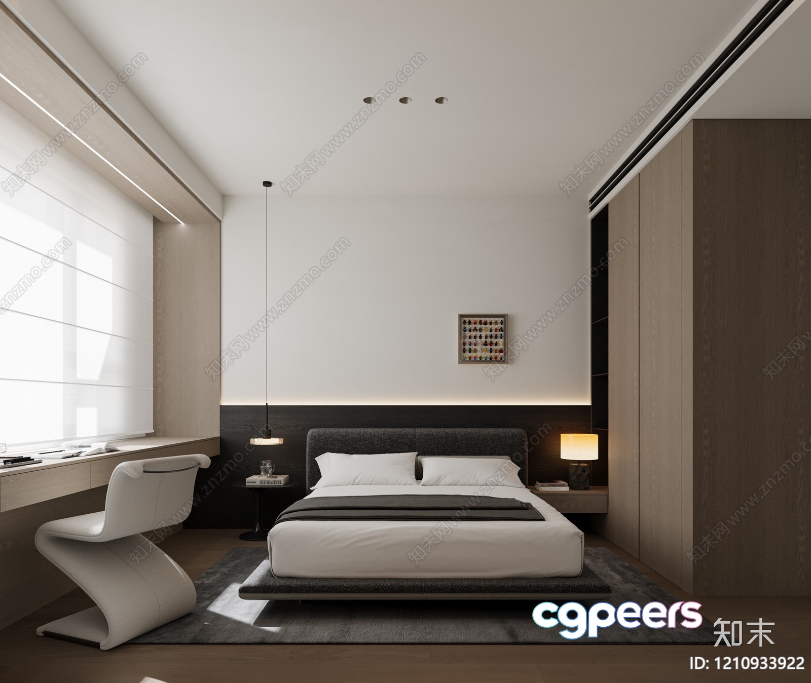 Modern Bedroom 3D Model - 2414 - VRAY Render
