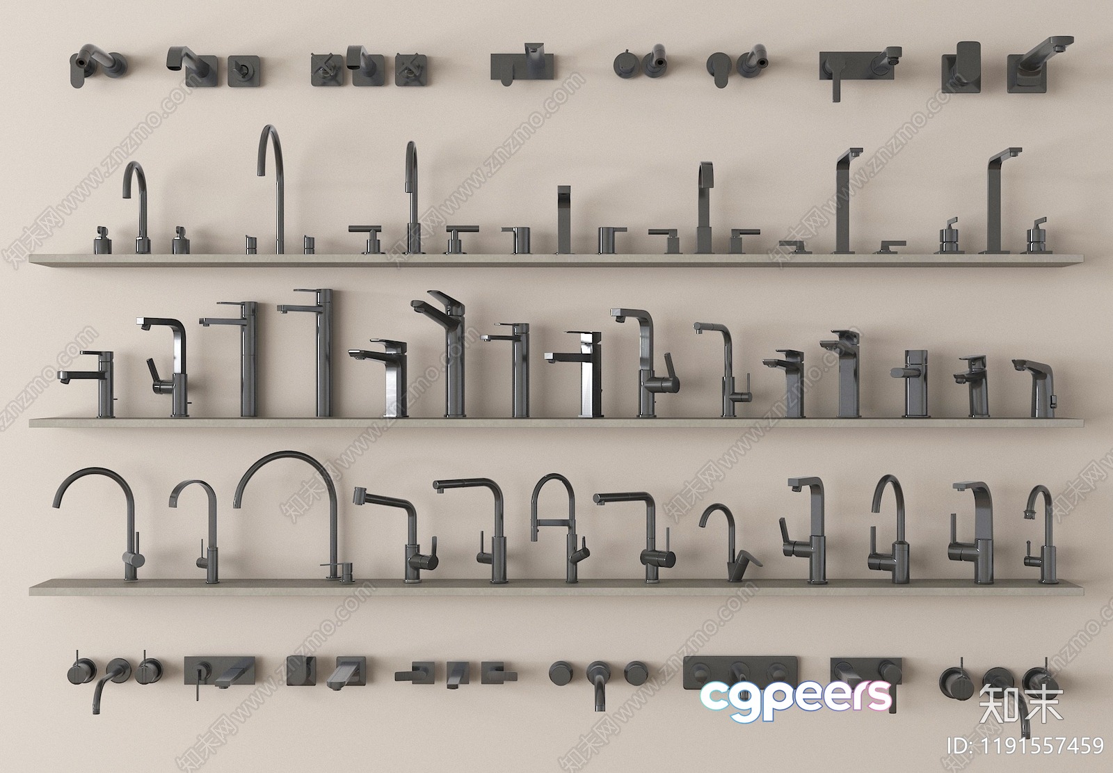 Modern Faucet Display 3D Model - 6873 - VRAY Render