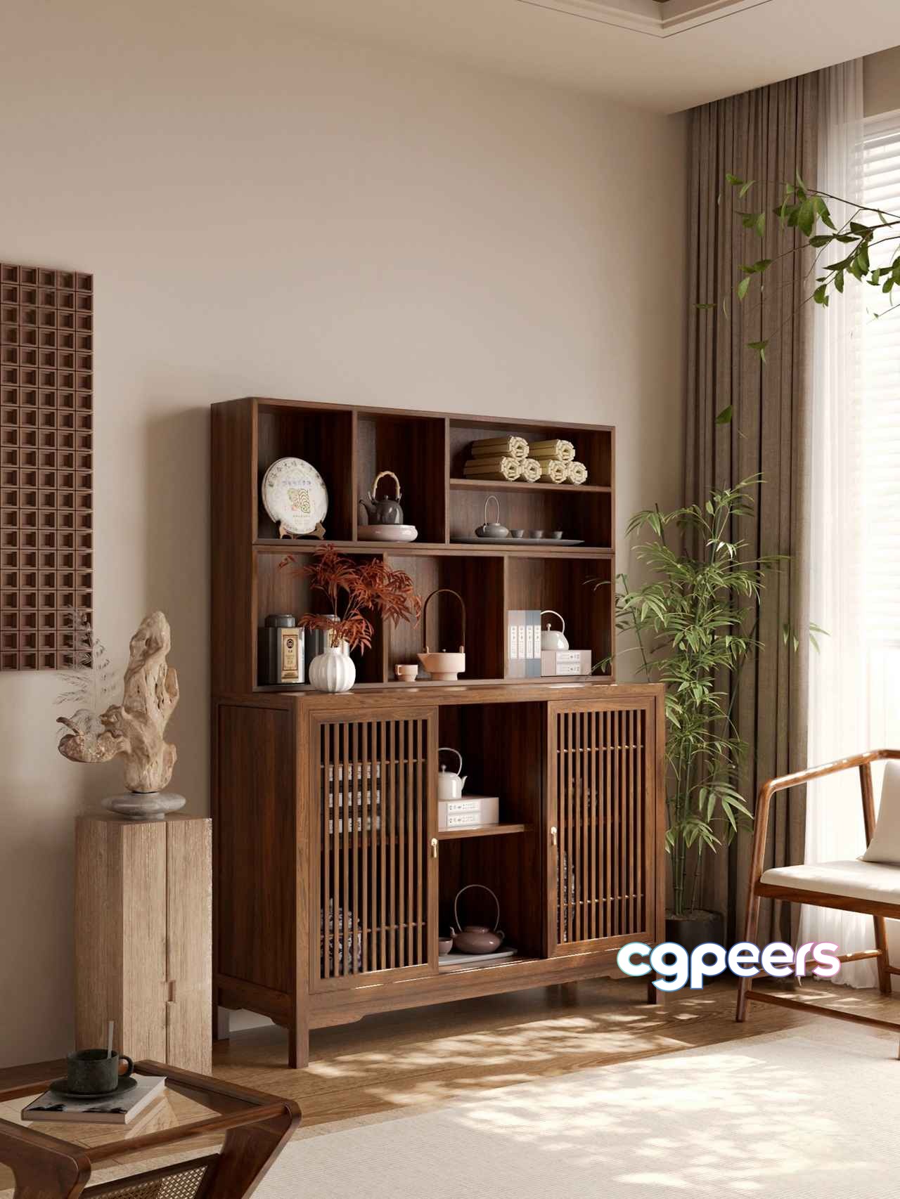 Wooden Cabinet 3D Model - 4374 - VRAY Render Wooden Cabinet 3D Model - 4374 - VRAY Render