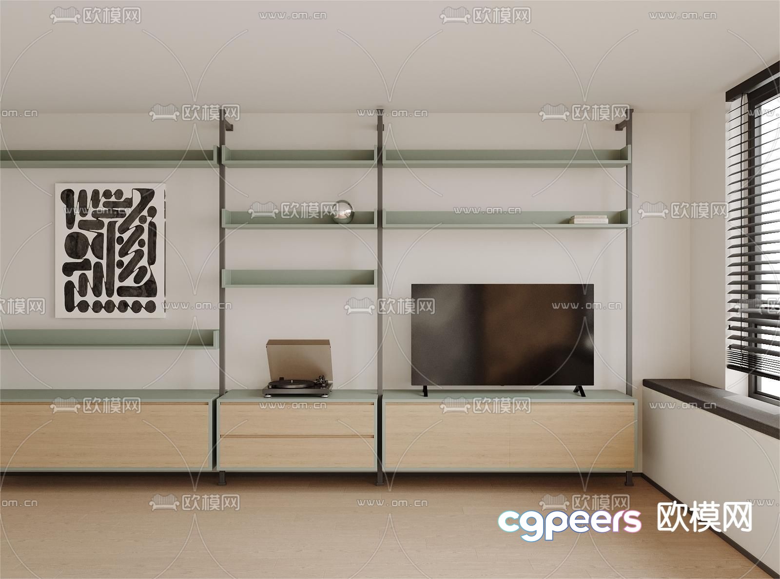 Modern Entertainment Center 3D Model - 8852 - VRAY Render Modern Entertainment Center 3D Model - 8852 - VRAY Render