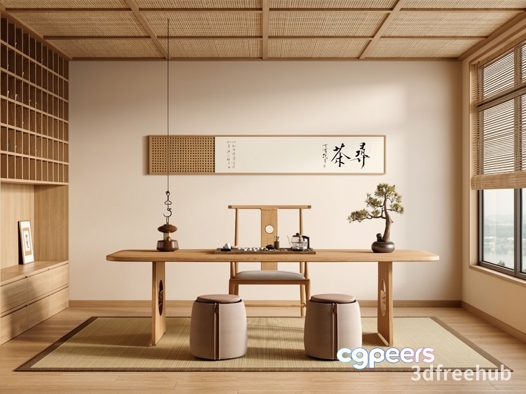 A Japanese-Style Room With A Minimalist Aesthetic 3D Model - 19934 - VRAY Render A Japanese-Style Room With A Minimalist Aesthetic 3D Model - 19934 - VRAY Render