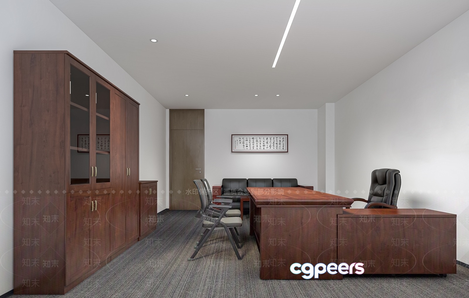 Modern Office Space 3D Model - 4946 - VRAY Render