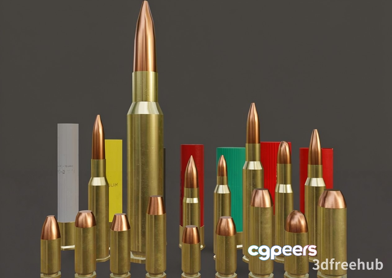 Gold Bullets 3D Model - 22291 - VRAY Render