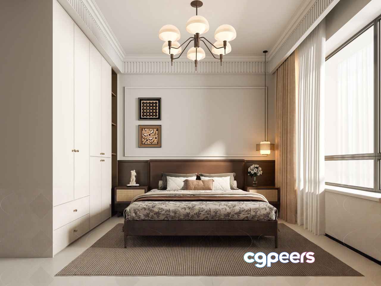 Cozy Bedroom 3D Model - 10600 - VRAY Render