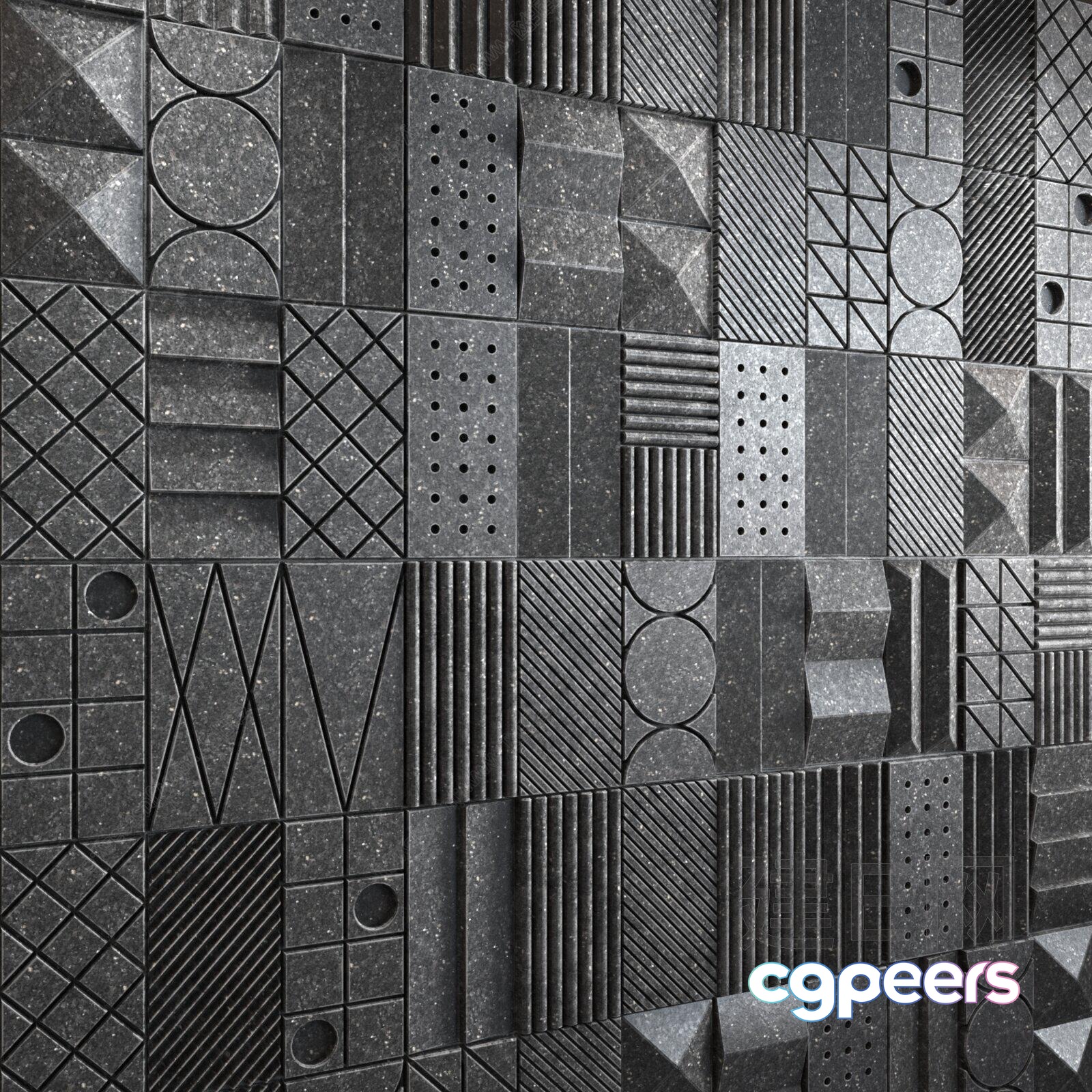 Abstract Black Wall 3D Model - 3167 - VRAY Render Abstract Black Wall 3D Model - 3167 - VRAY Render