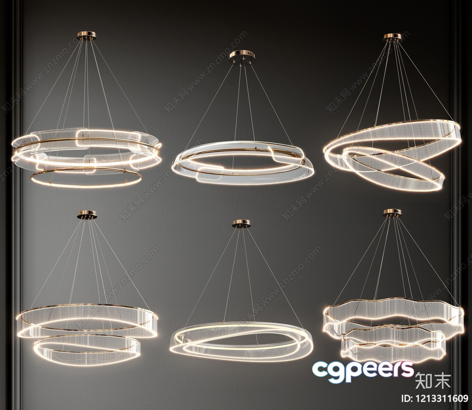 Modern Led Light Fixtures 3D Model - 21670 - VRAY Render