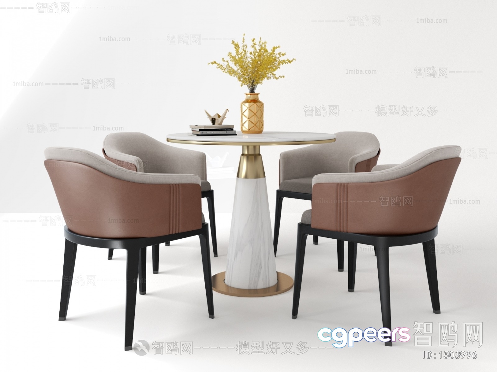 Modern Dining Set 3D Model - 22215 - VRAY Render