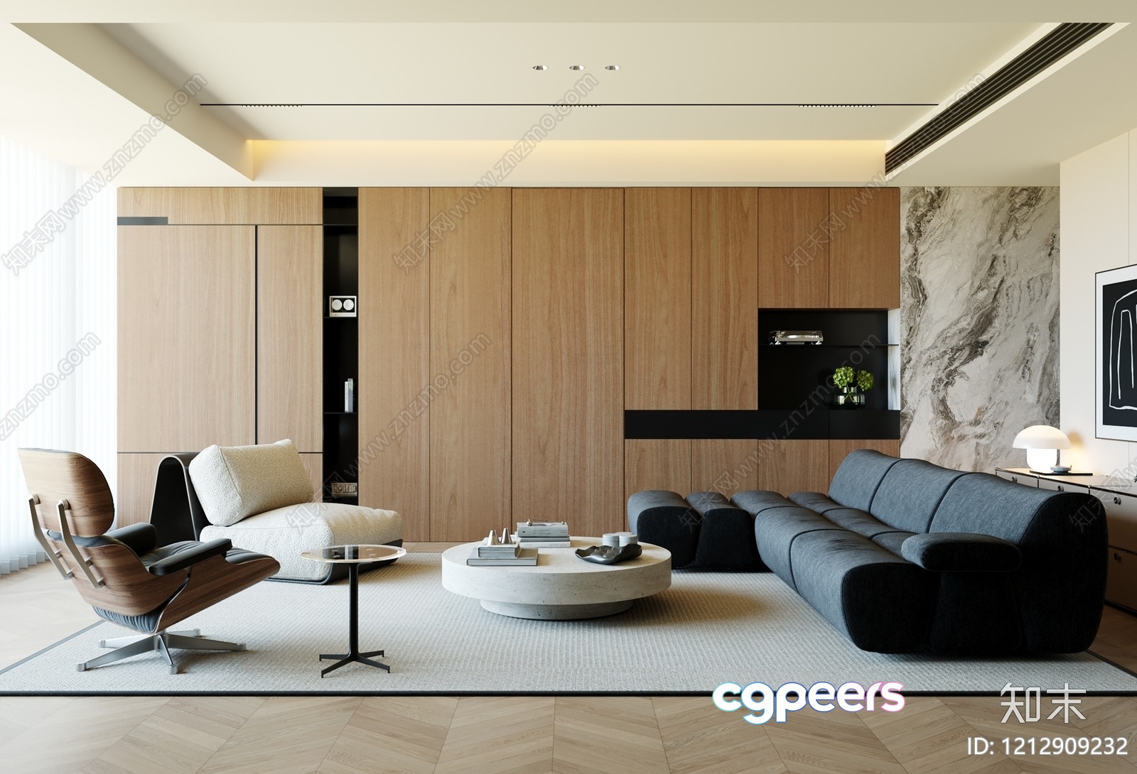 Modern Living Room 3D Model - 10733 - VRAY Render