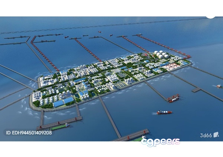 A 3D Rendering Of A Cityscape Likely A Futuristic Urban Development 3D Model - 10708 - VRAY Render