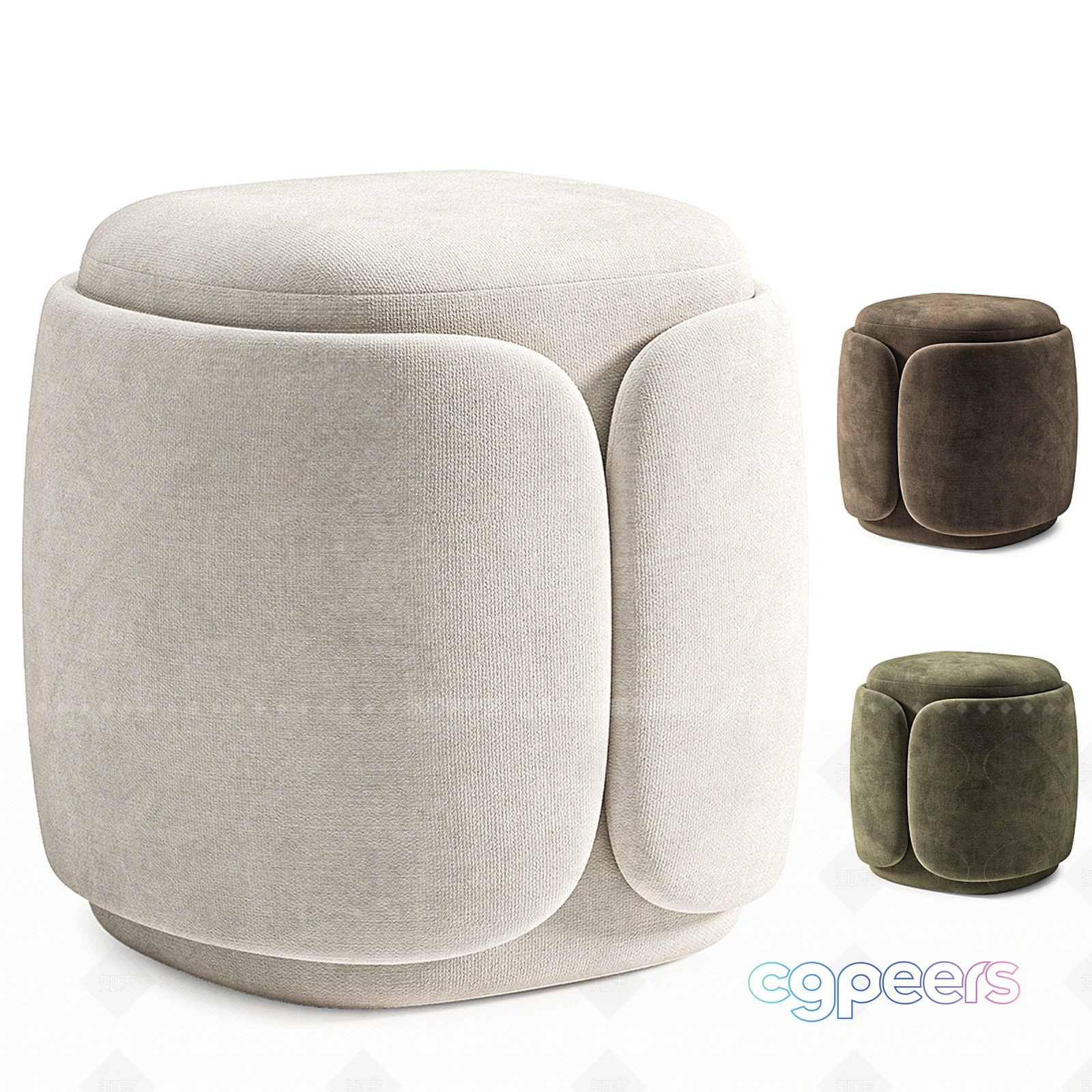 Modern Ottoman Design 3D Model - 459 - VRAY Render