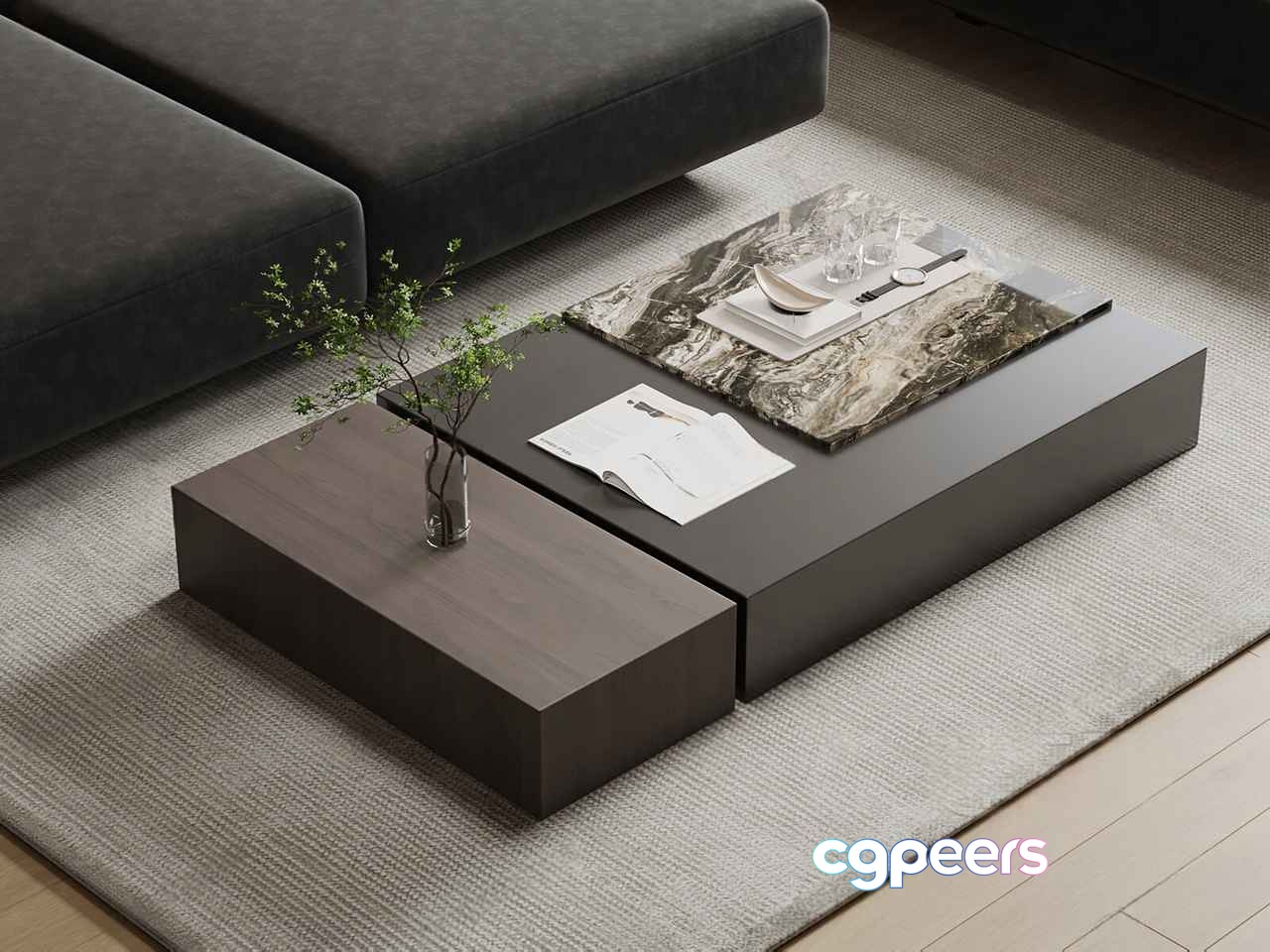 Modern Living Room 3D Model - 2573 - VRAY Render