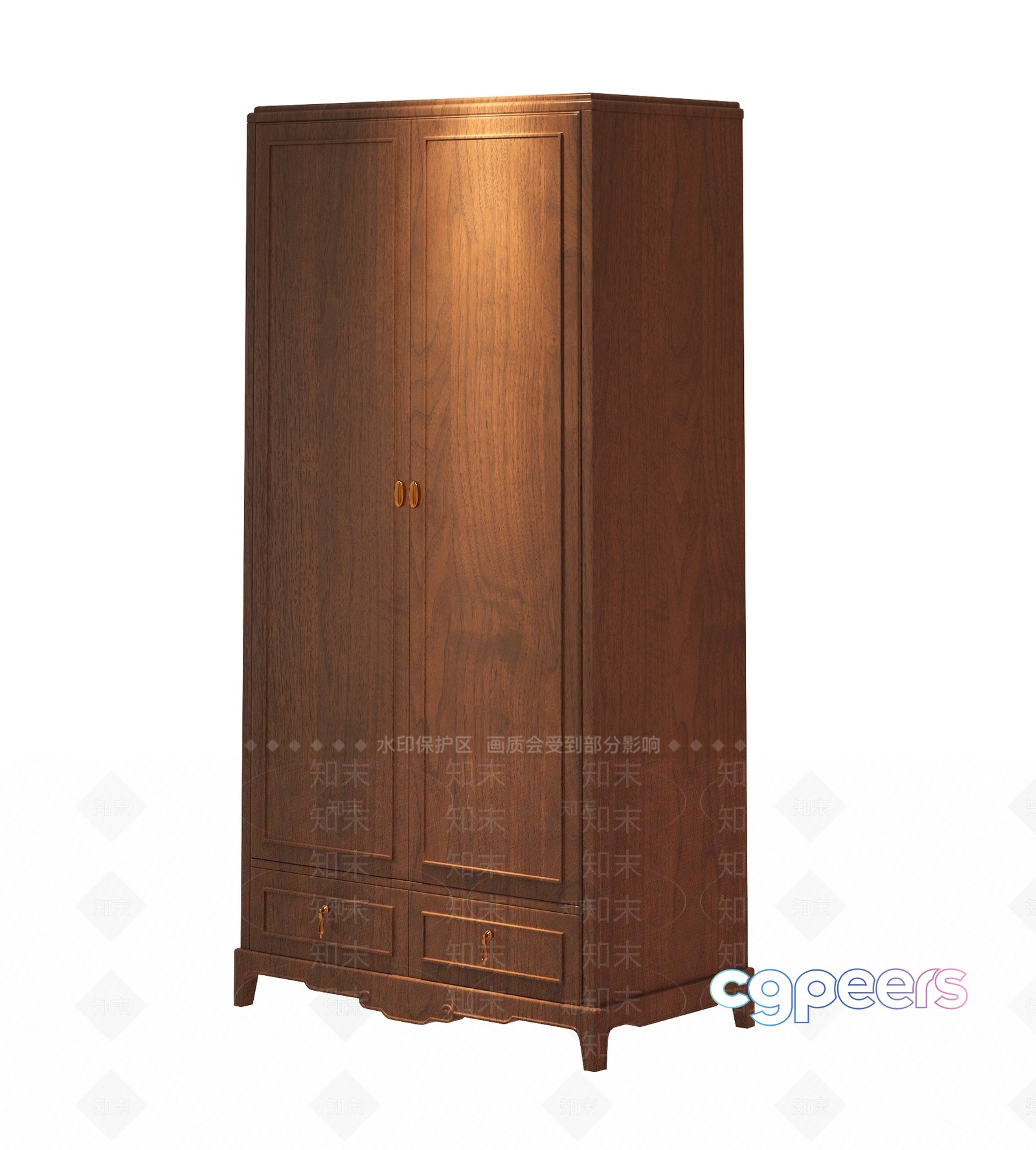 Wooden Wardrobe 3D Model - 6517 - VRAY Render