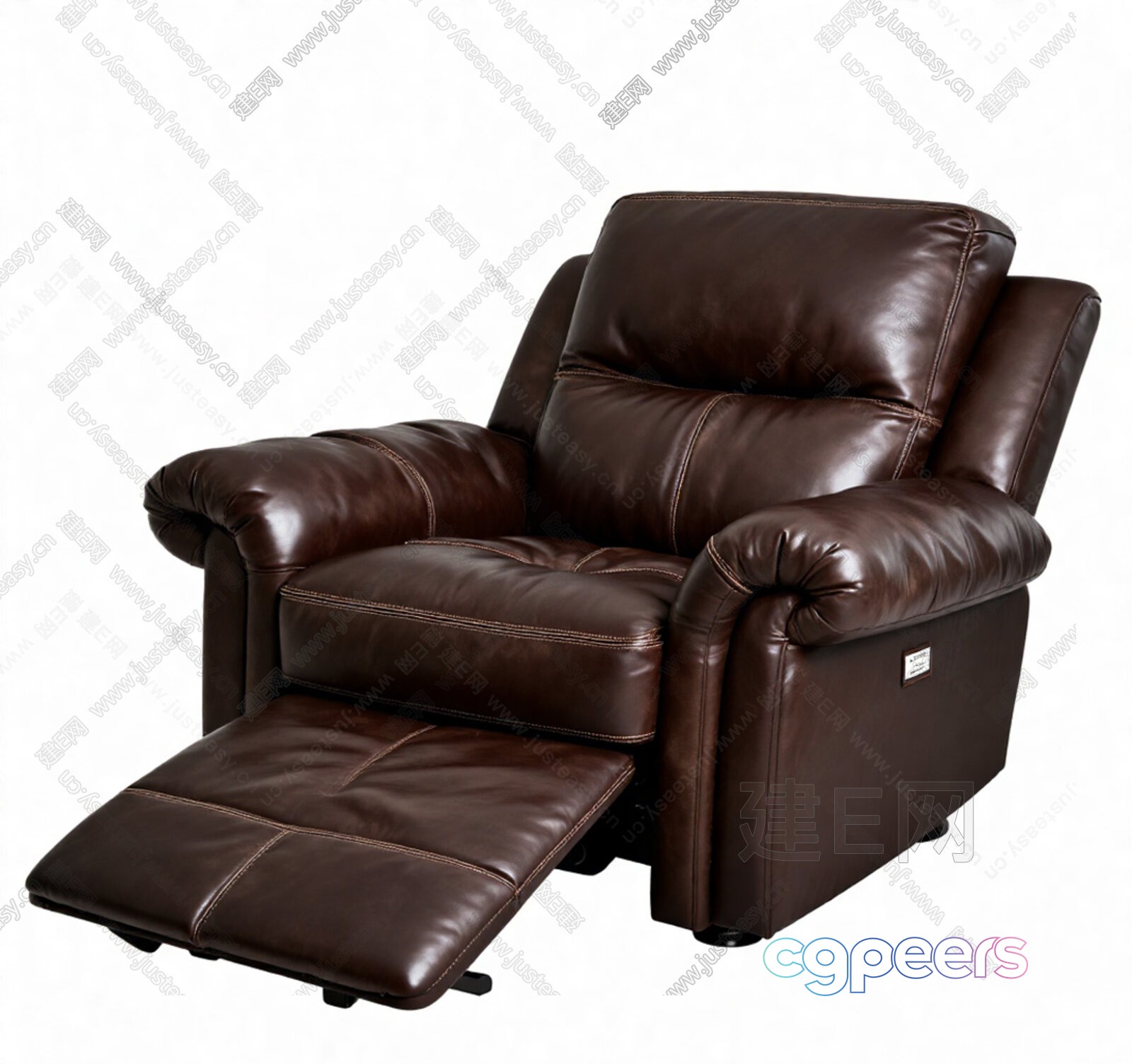 Brown Leather Recliner 3D Model - 14007 - VRAY Render Brown Leather Recliner 3D Model - 14007 - VRAY Render