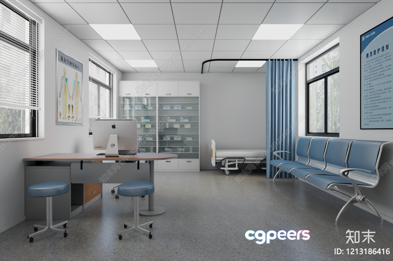 A Medical Office 3D Model - 15245 - VRAY Render