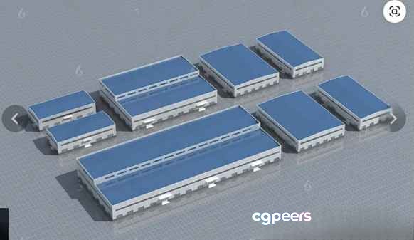 A Collection Of Rectangular Blue-Topped Objects 3D Model - 6425 - VRAY Render