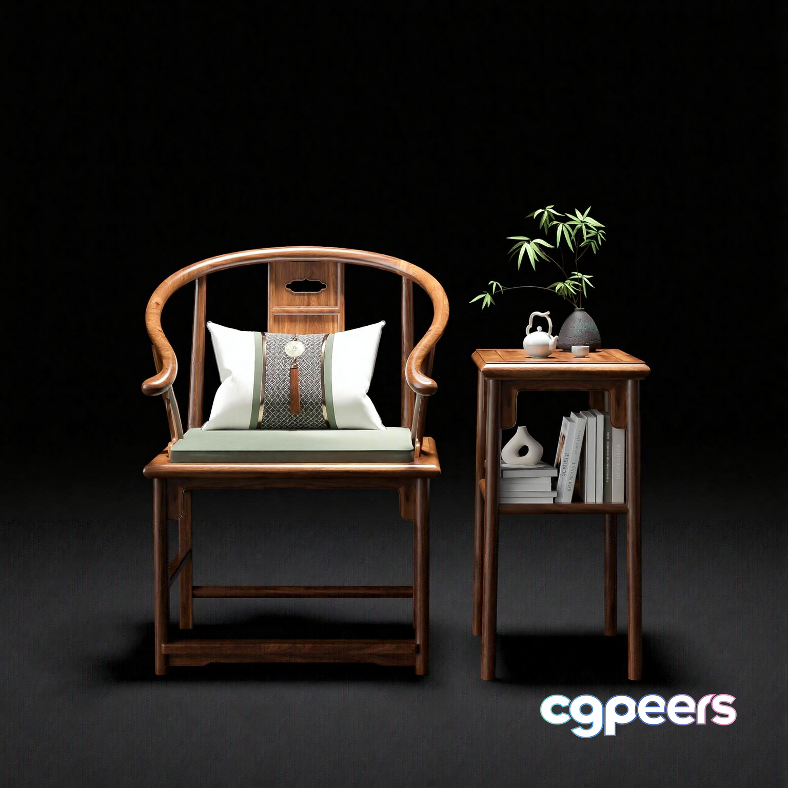 Wooden Chair And Table 3D Model - 7708 - VRAY Render Wooden Chair And Table 3D Model - 7708 - VRAY Render