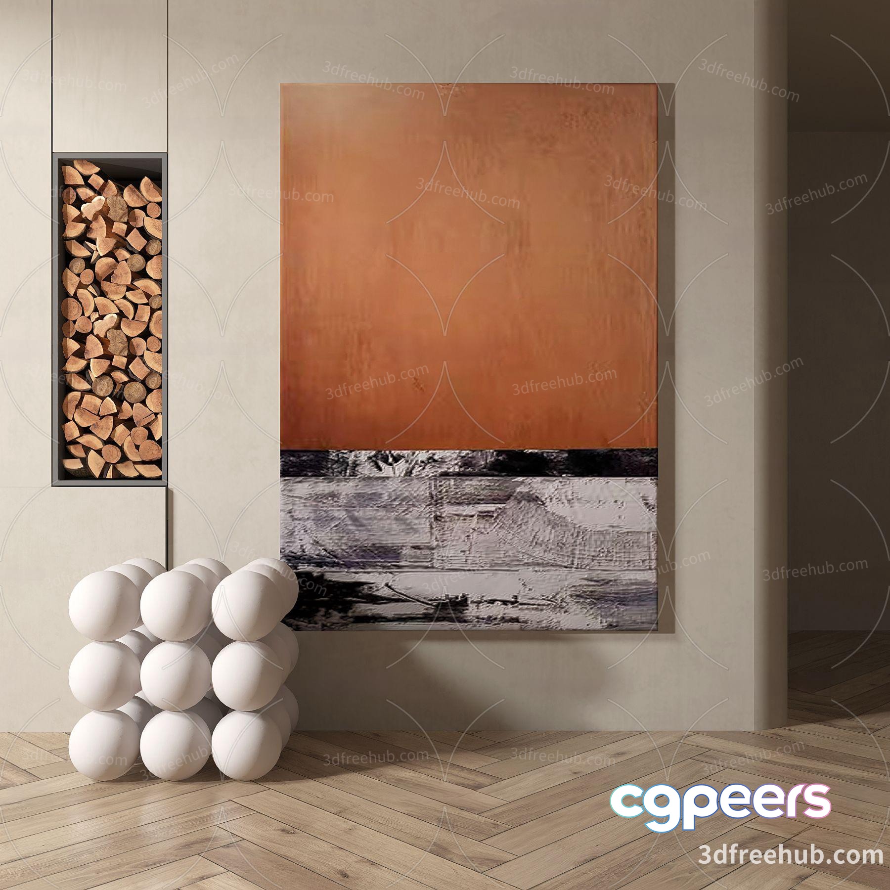 A Modern Living Room 3D Model - 23438 - VRAY Render