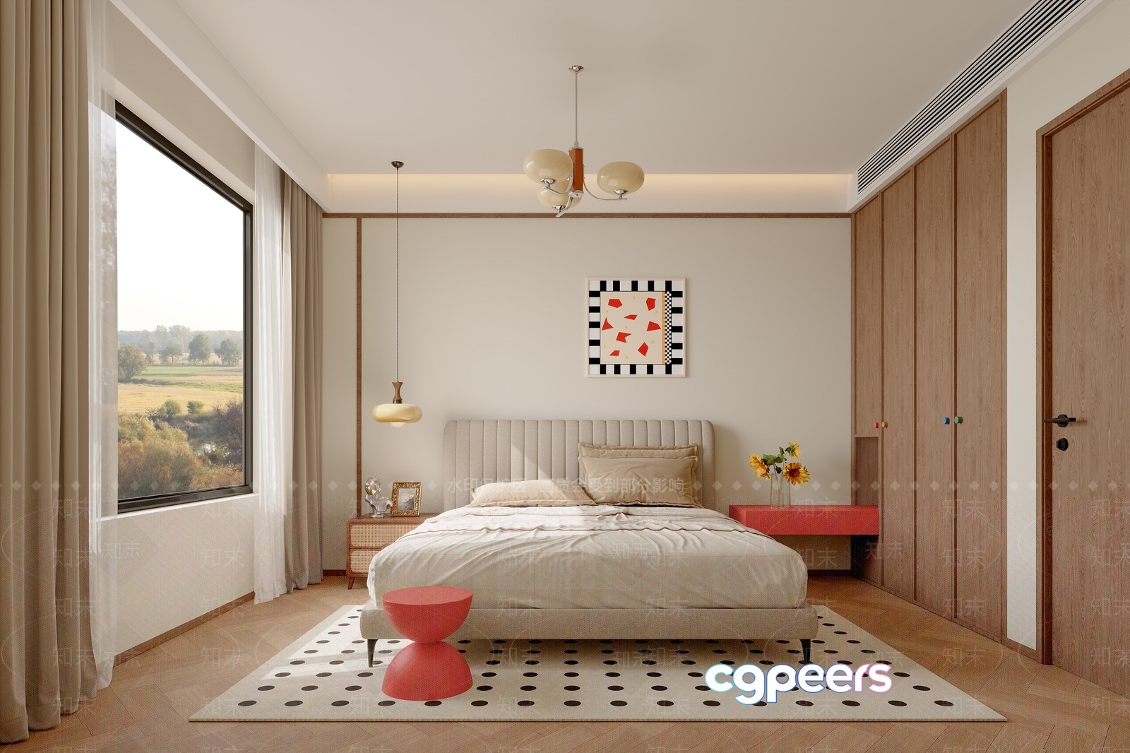 Modern Bedroom Design 3D Model - 13375 - VRAY Render