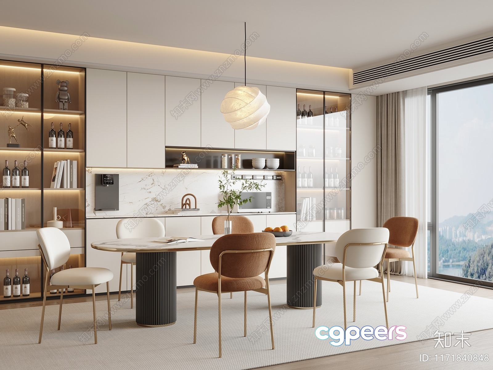 Modern Dining Room 3D Model - 7764 - VRAY Render