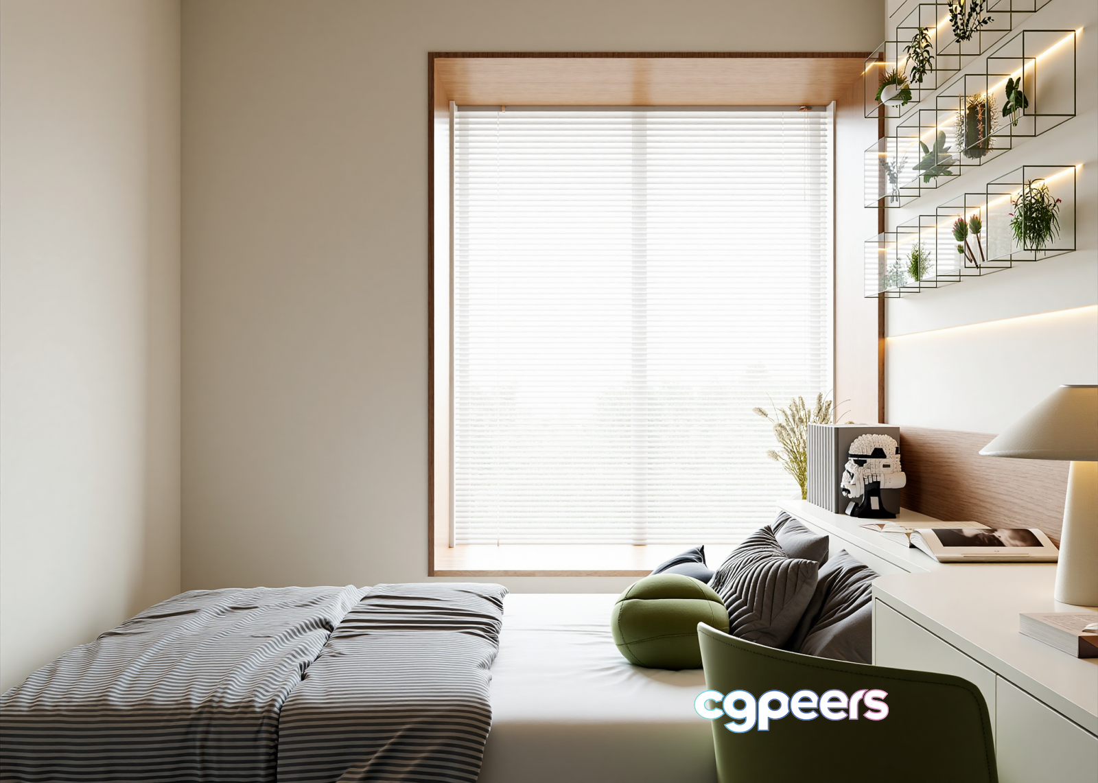 Modern Minimalist Bedroom 3D Model - 22188 - VRAY Render Modern Minimalist Bedroom 3D Model - 22188 - VRAY Render