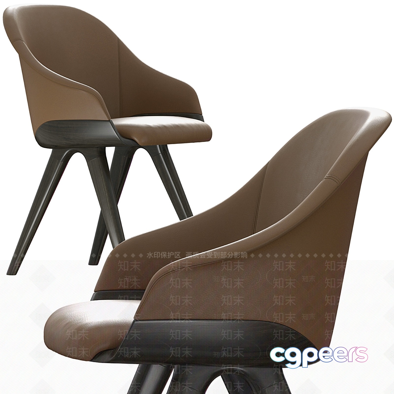Modern Brown Chairs 3D Model - 1701 - VRAY Render Modern Brown Chairs 3D Model - 1701 - VRAY Render