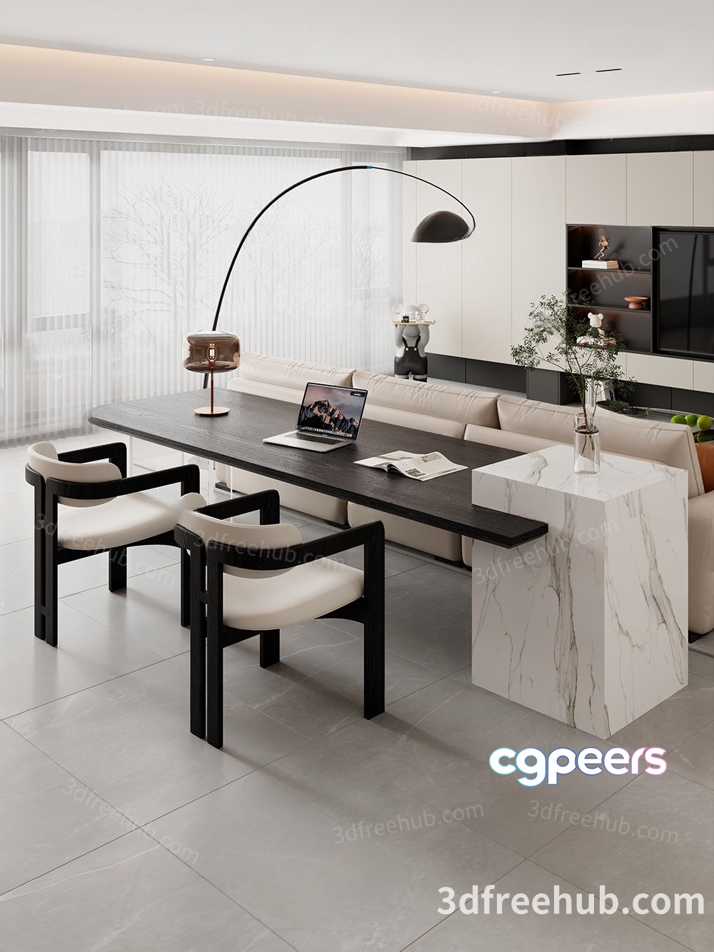 Modern Living Room 3D Model - 21156 - VRAY Render