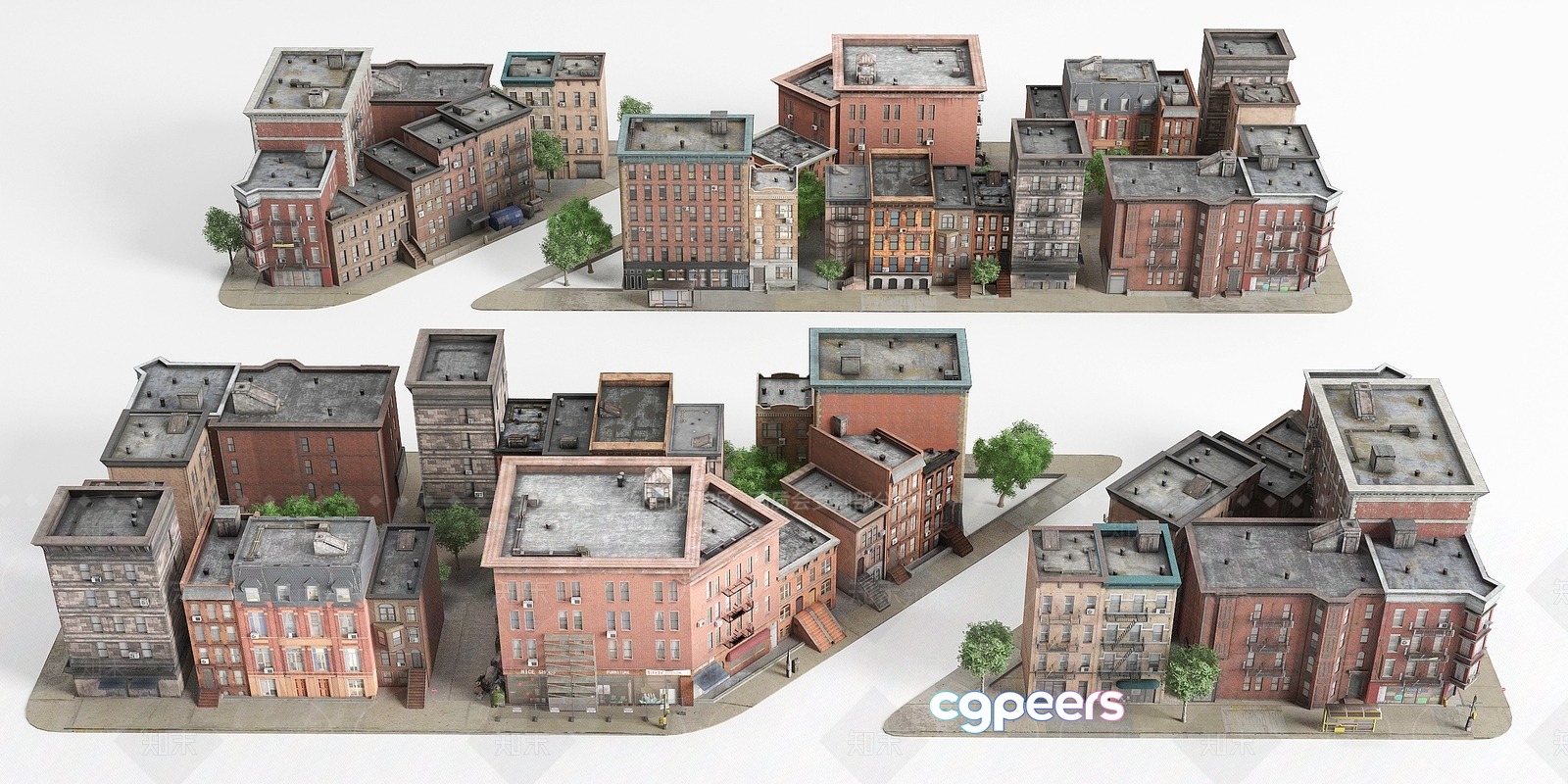 A 3D Model Of A City Block 3D Model - 13146 - VRAY Render